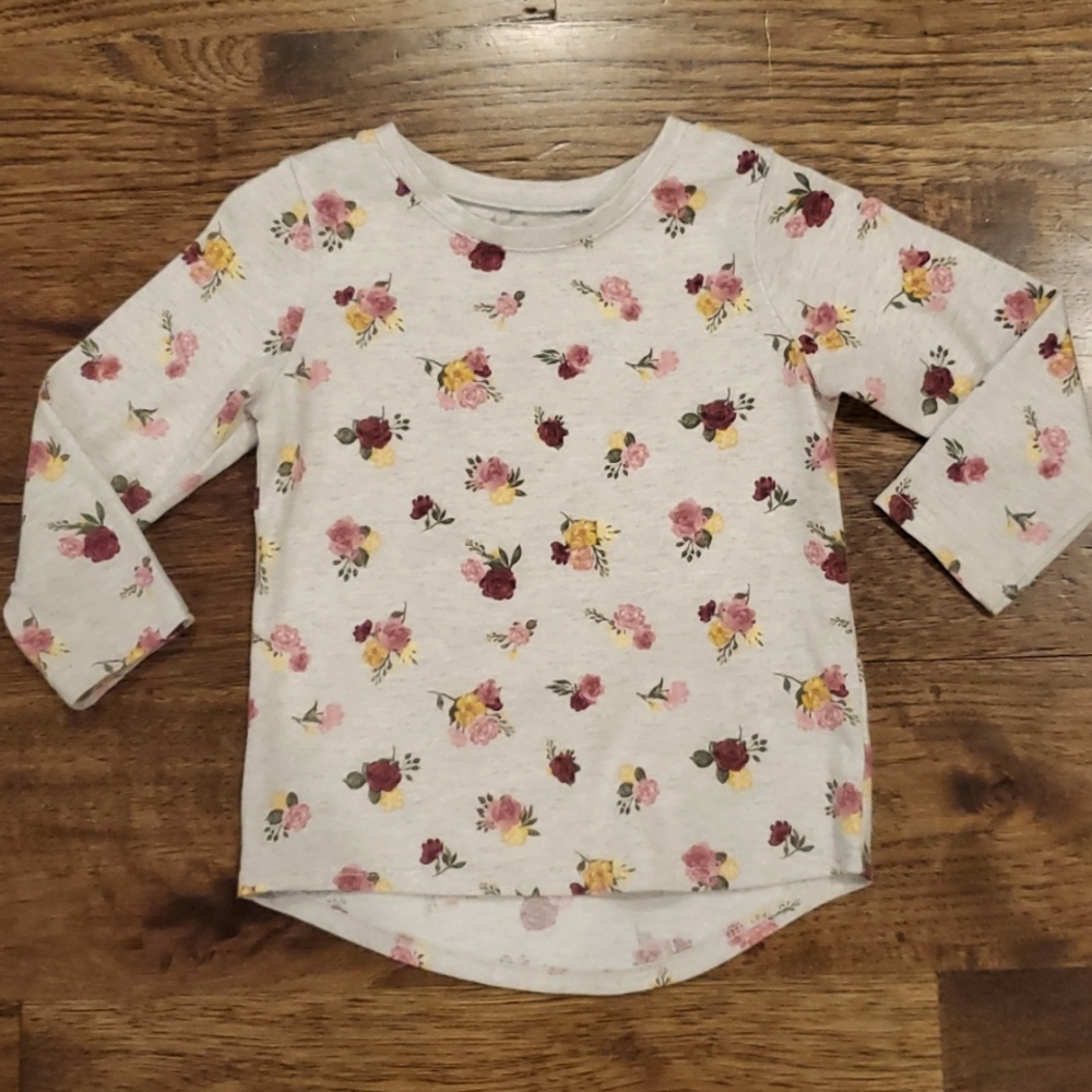 Girls Garanimals gray & white shirt with flowers size 18M